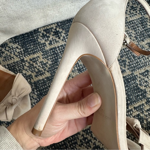 Steve Madden Blush Pink Nubuck Leather Bow Stiletto Heels 7.5 - Picture 10 of 14